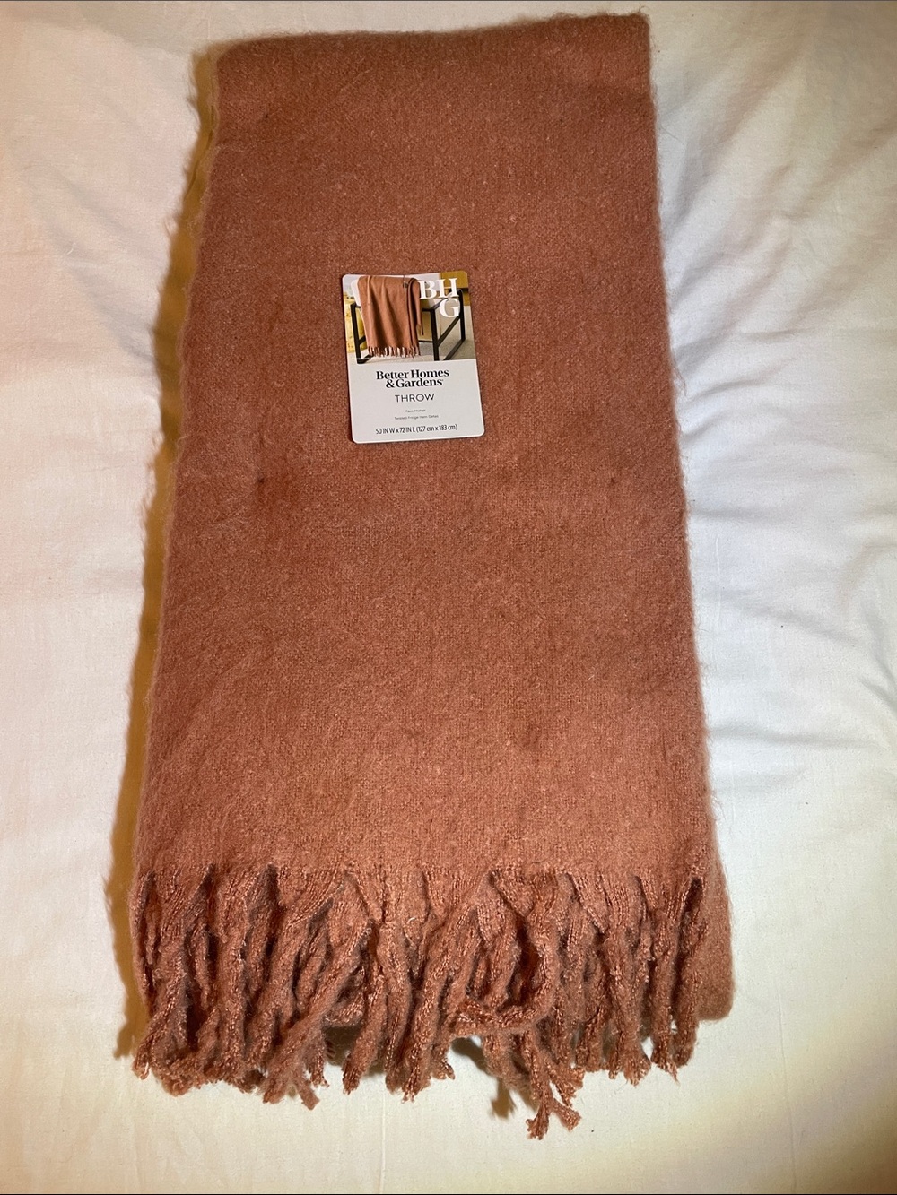 Better Homes And Gardens Rust Fringe Throw Blanket